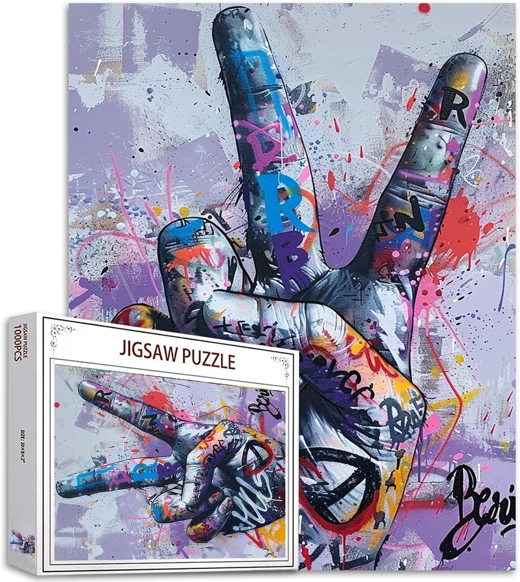 1000 Stuks XXL Puzzel voor Volwassenen - Kleurrijke Graffiti Street Art Puzzel voor Thuis en Ontspanning