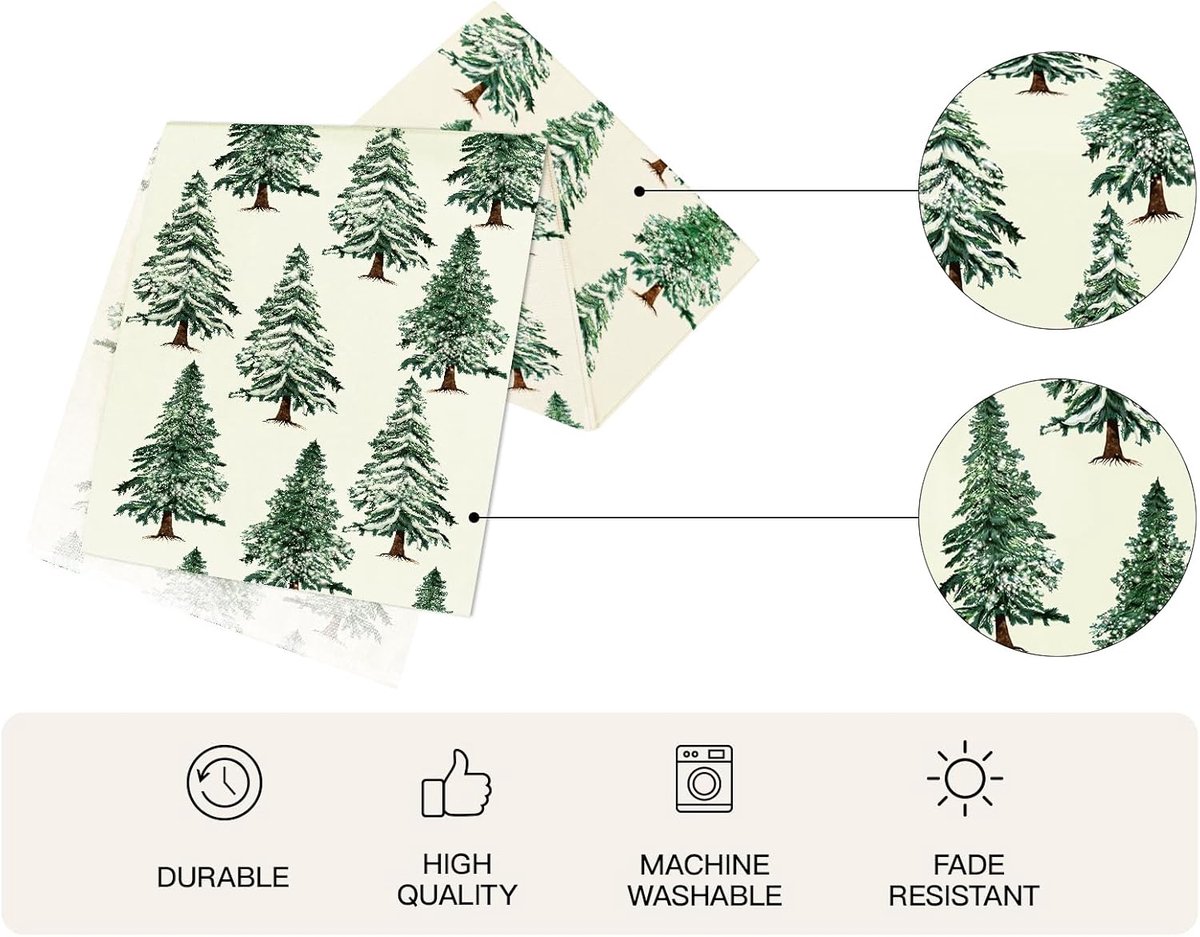 Kerst Tafelloper 30x183 cm - Feestelijke Winter Tafeldecoratie voor Binnen & Buiten