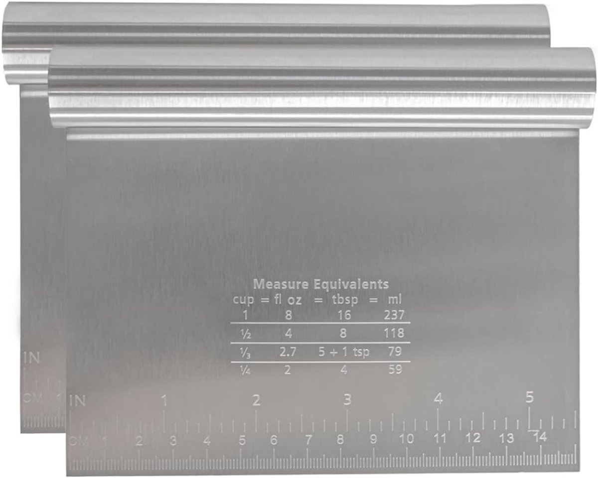 Florixa® Deegsteker - Deegschraper - Deegsnijder - Zilver- 15cm x 13cmx 1cm; 109 g