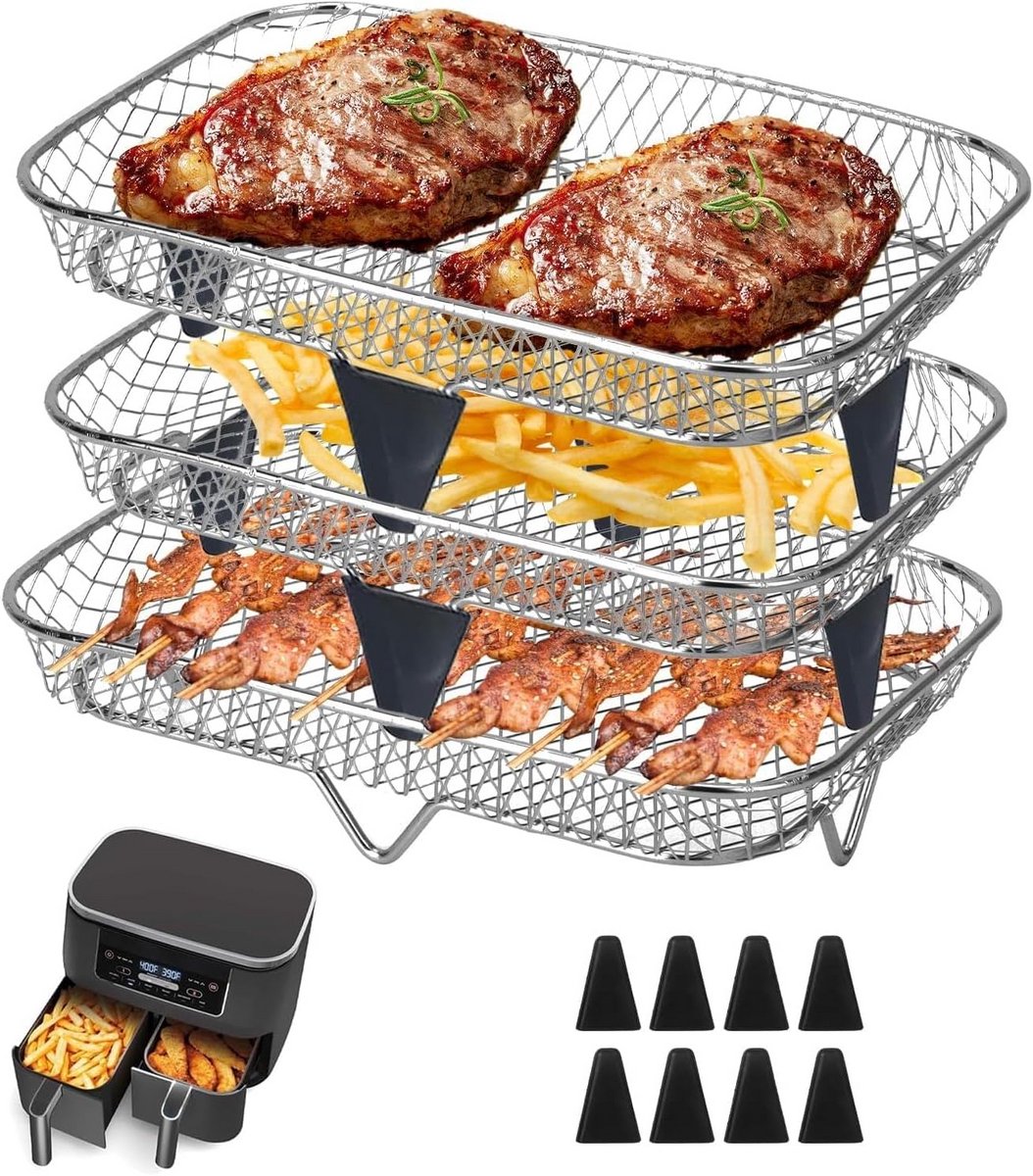 Universeel Roestvrij Staal Airfryer Accessoire Rack