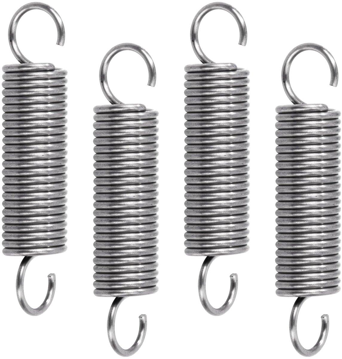 Set van 4 RVS Trekveren met Haken, 45x10mm, Hoge Elasticiteit en Duurzaamheid