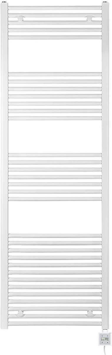 Elektrische Badkamerradiator Wit 600x1775mm - Rechte Paneelradiator Inclusief Kachelpatroon