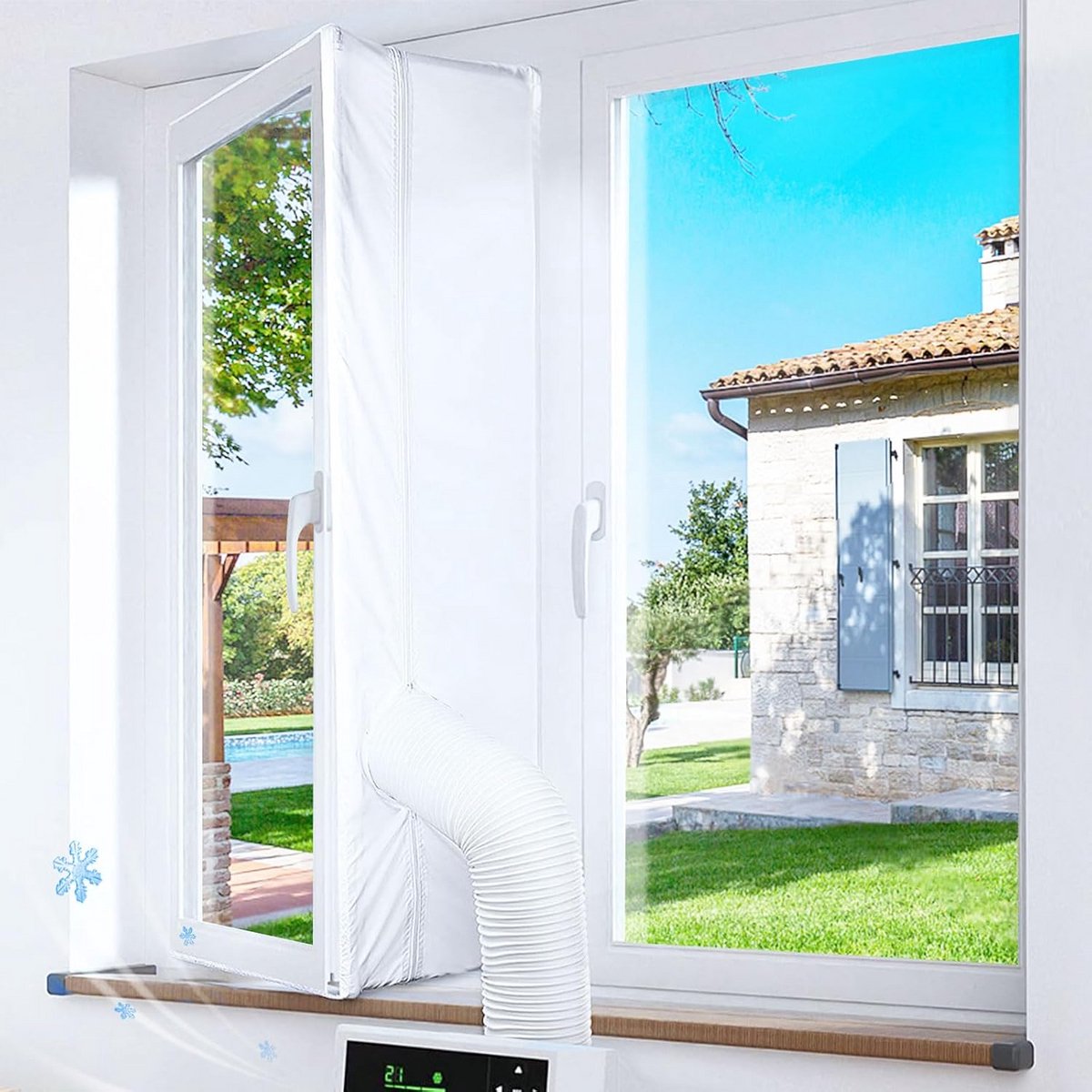 Universele Raamafdichting voor Mobiele Airconditioners en Droger Afvoer