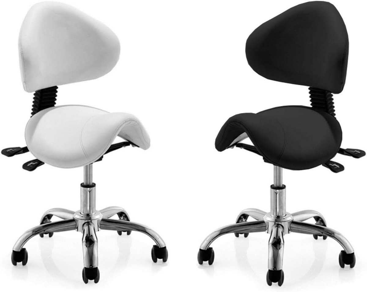 Ergonomische Zadelkruk met Rugleuning voor Schoonheidssalon en Praktijk