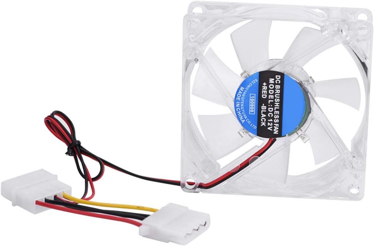 Stille 80mm PC Behuizing Ventilator met Blauwe LED Koeling - 12V Mute Computer Cooler