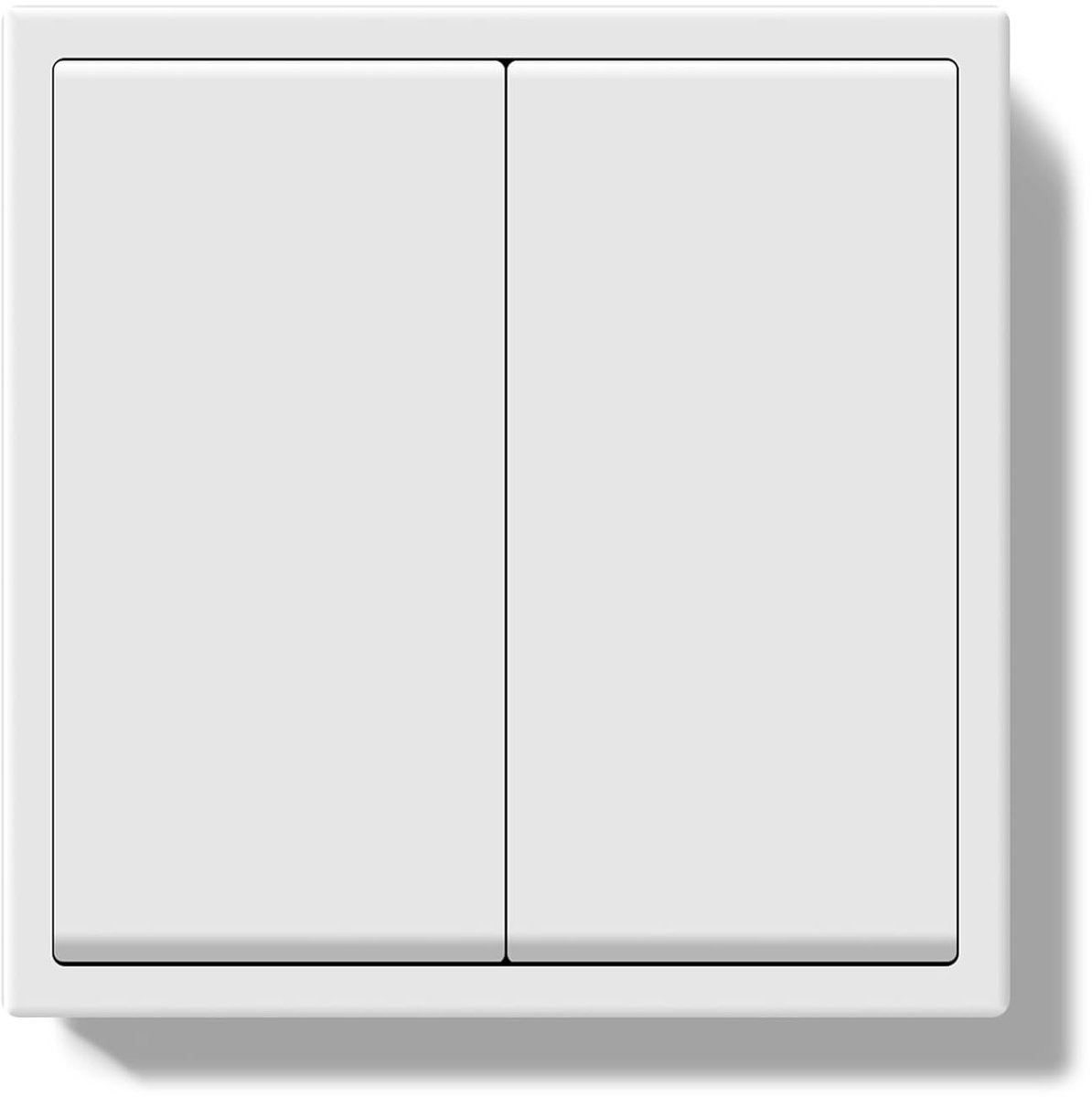 Moderne Inbouw Lichtschakelaar met PC Frame en Kabelclips - 2-voudig 1-weg, Wit 80x80cm