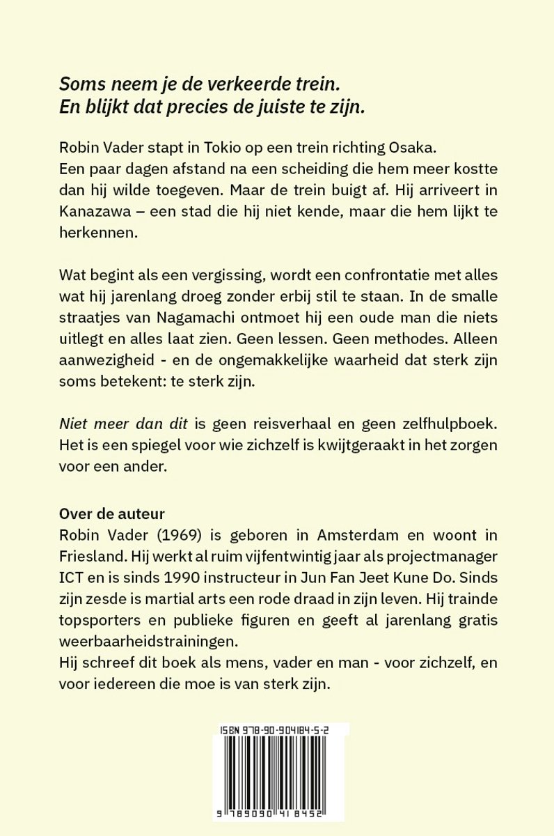 Niet meer dan dit - back cover