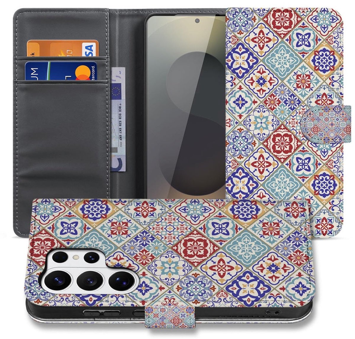 Book Case Samsung Galaxy S26 Ultra Tegelpatroon met Pasjeshouder
