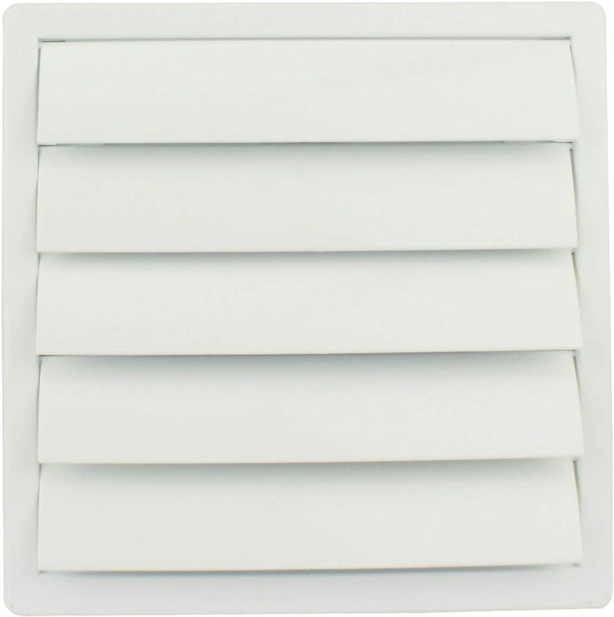 Ventilatierooster Lamellenrooster Weerbestendig Kunststof 170 x 170 mm Vierkant Ø 100 mm Wit
