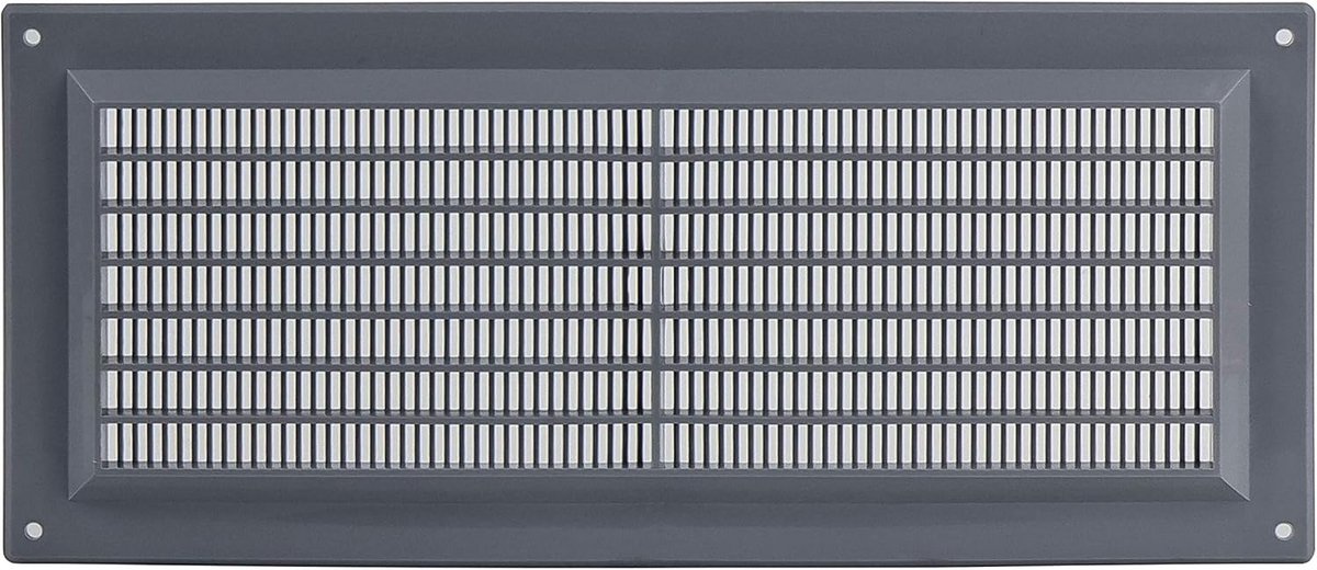 Grijs Ventilatierooster 300x130mm met Insectenbescherming – Kunststof