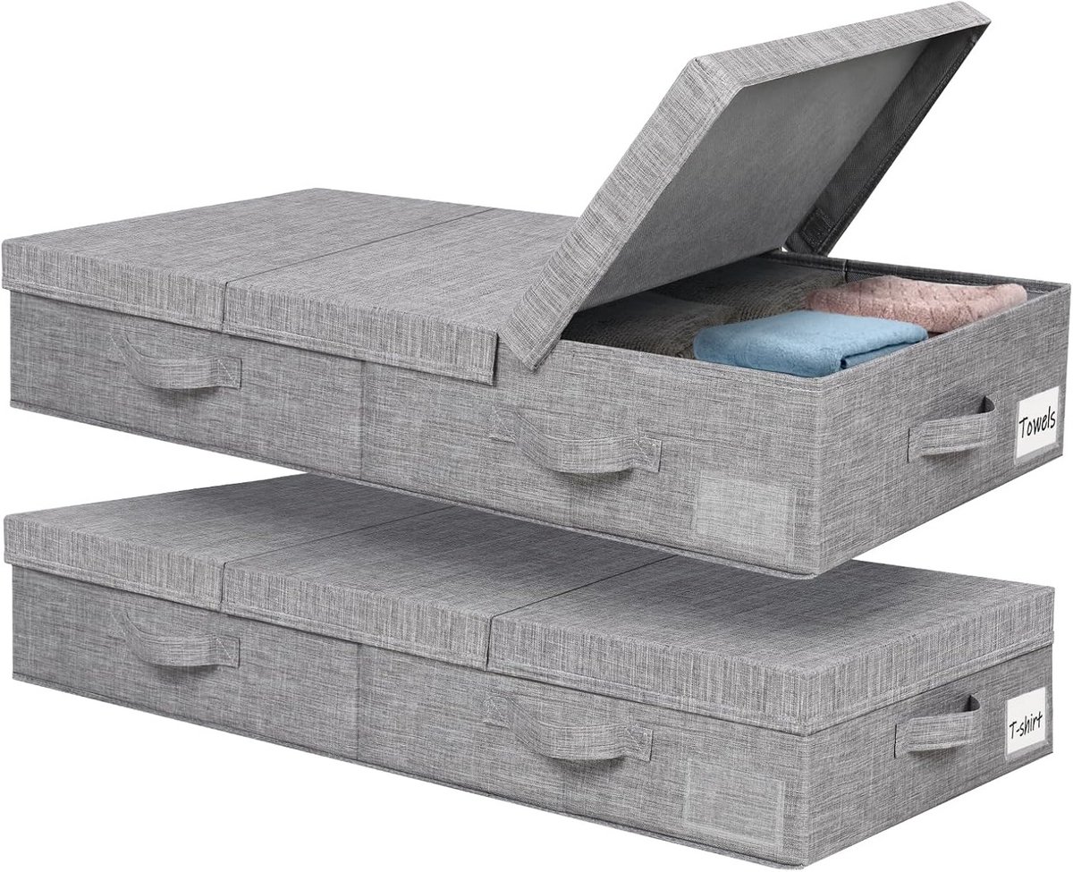Opvouwbare Onderbedcommode Set van 2 - Organizer voor Kleding, Schoenen en Speelgoed