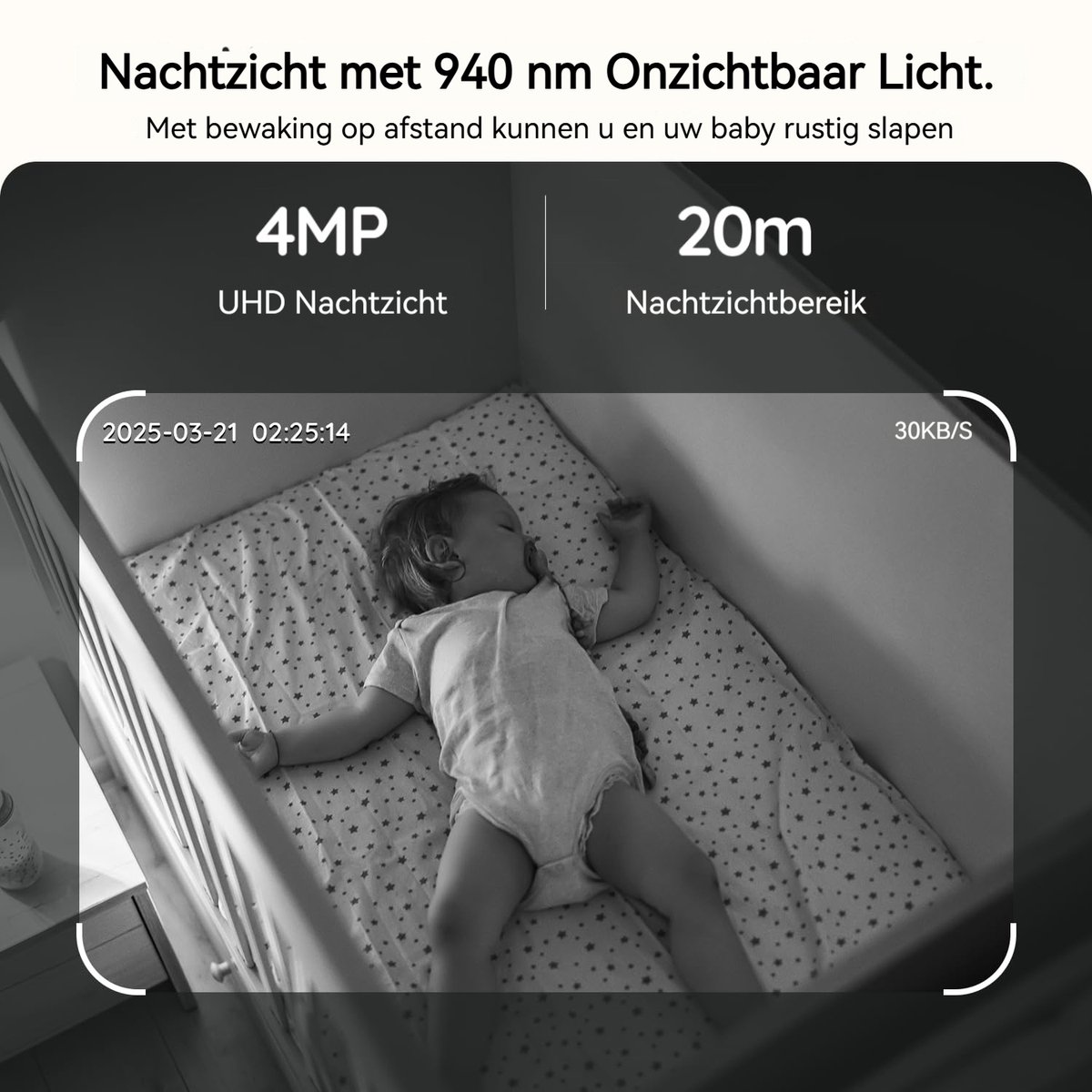 BOIFUN Babyfoon met camera - Baby Monitor met 2 Camera's - Babyfoon met Camera en App - AI-detectie (Slapen op de Buik en Gezichtsgebied) - Nachtlampje - 5.5 Inch Scherm - Video & Audio – foto 7
