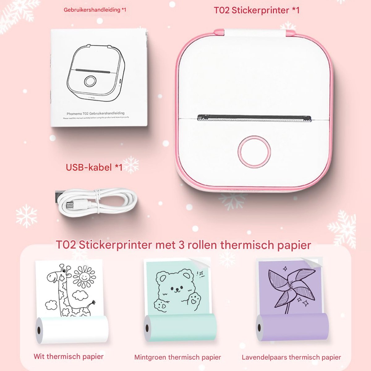 longziming - Roze Mini Labelprinter thumbnail 5