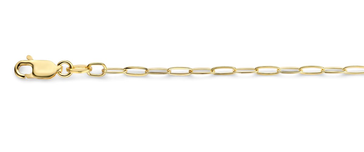 Mori Gold Filté 2,2mm brede armband, Anker schakel, goud gevuld 1/20