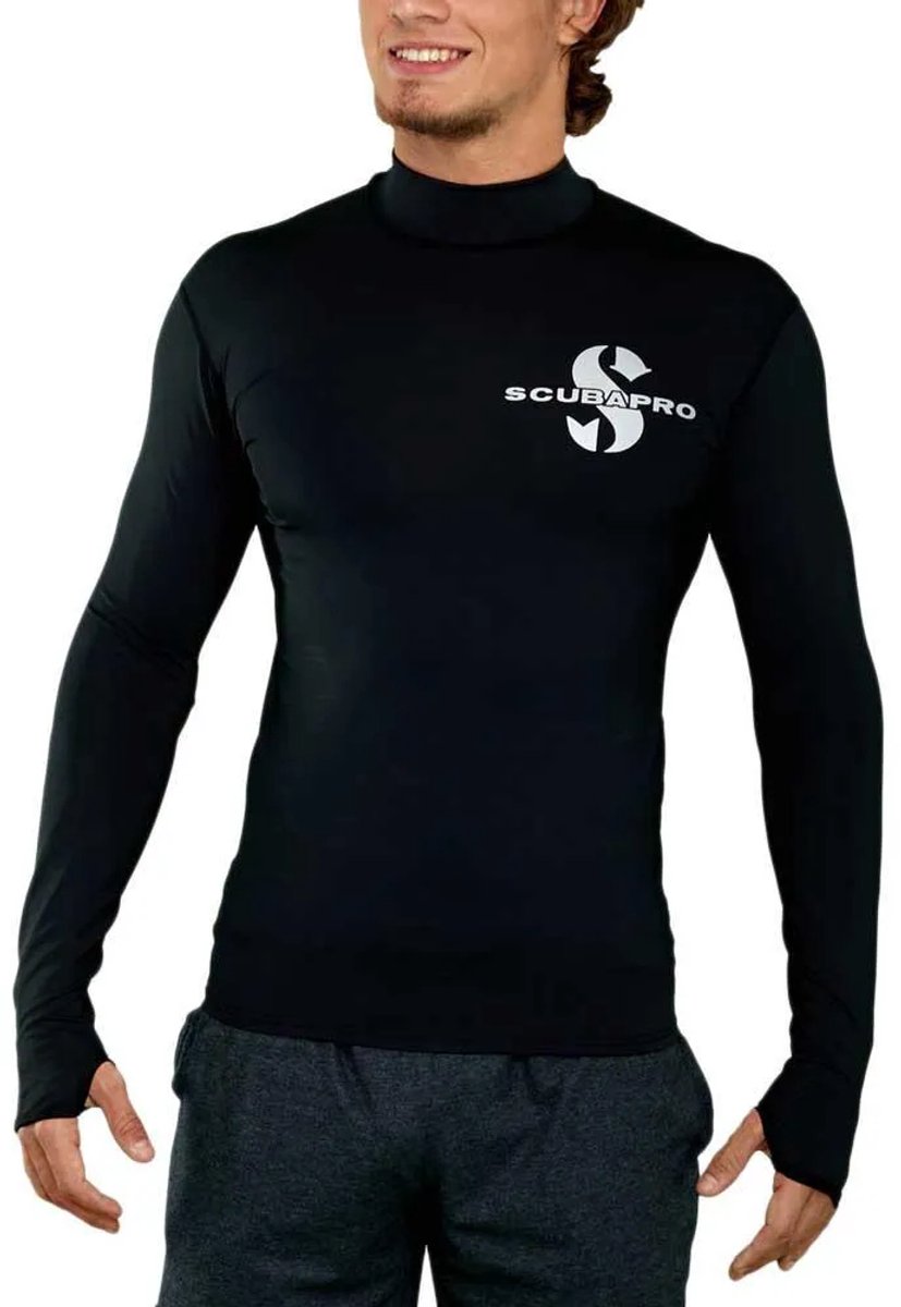 Scubapro Upf 50 Swim Rash Guard Met Lange Mouwen Zwart XL Man