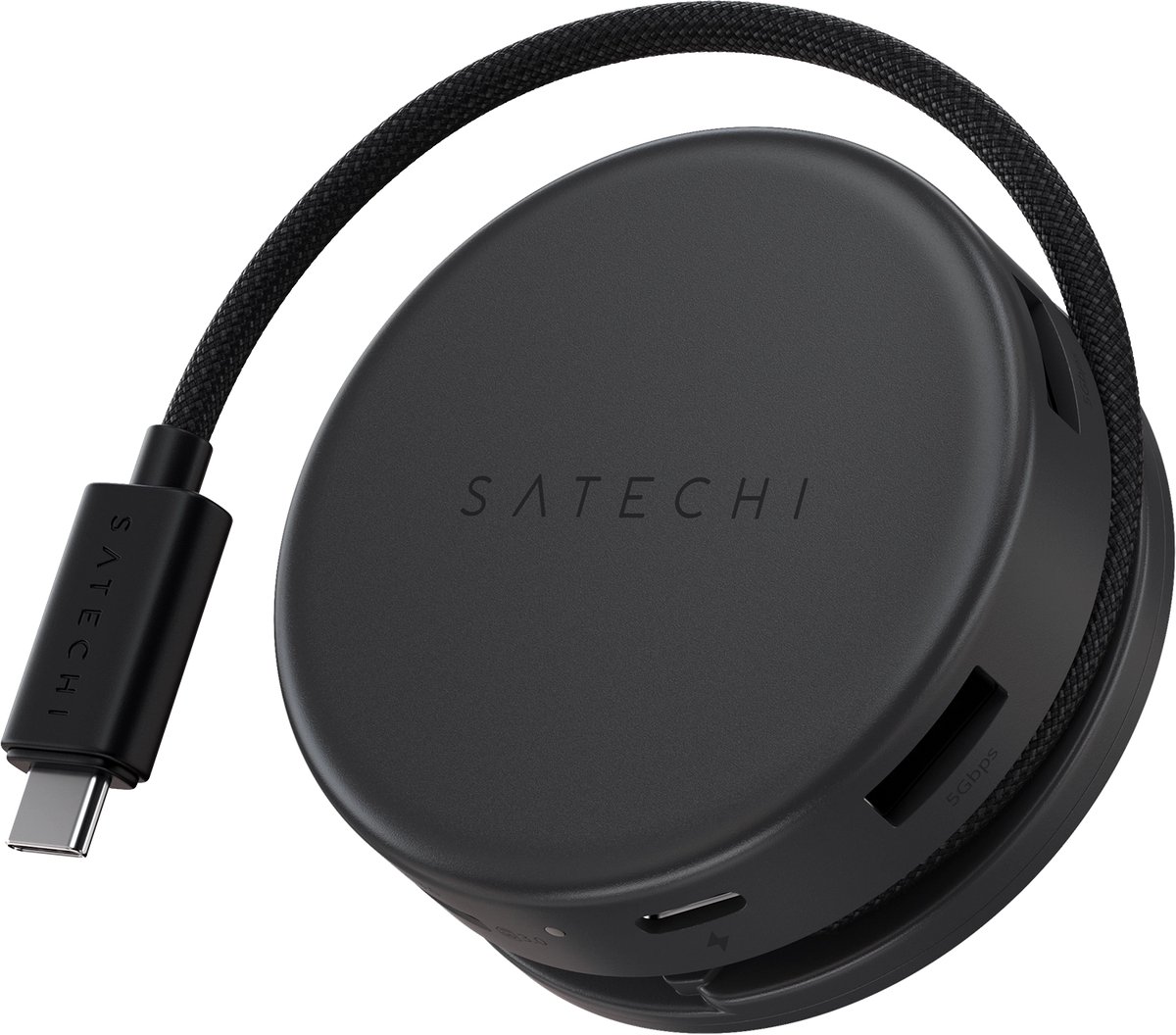 Satechi OntheGo 7-in-1 multiport adapter – USB-C PD-poort met 100W input en 80W output – HDMI 2.0-poort voor 4K/60Hz video-uitvoer – Compact en draagbaar ontwerp - Zwart