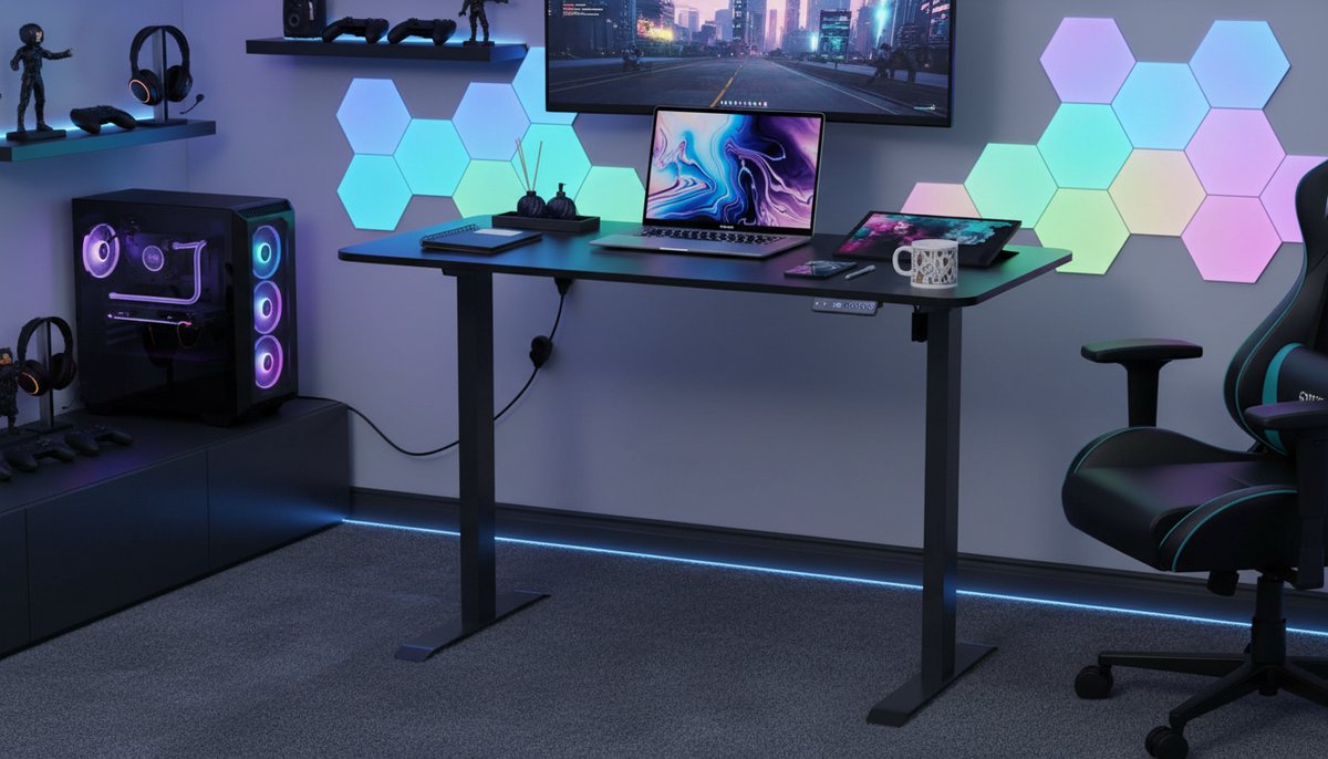 Electric Desk Casa Velluto Elevare Pro – 160x60 cm – In Hoogte Verstelbaar Zit-Sta Bureau – Modern Zwart – Ergonomisch Elektrisch Bureau met Geheugenfunctie