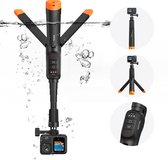 Telesin Onderwater Selfiestick Statief met remote voor GoPro - Uitschuifbaar & Drijvende handgrip - GoPro bobber - 3-in-1 Tripod - Zwart/oranje