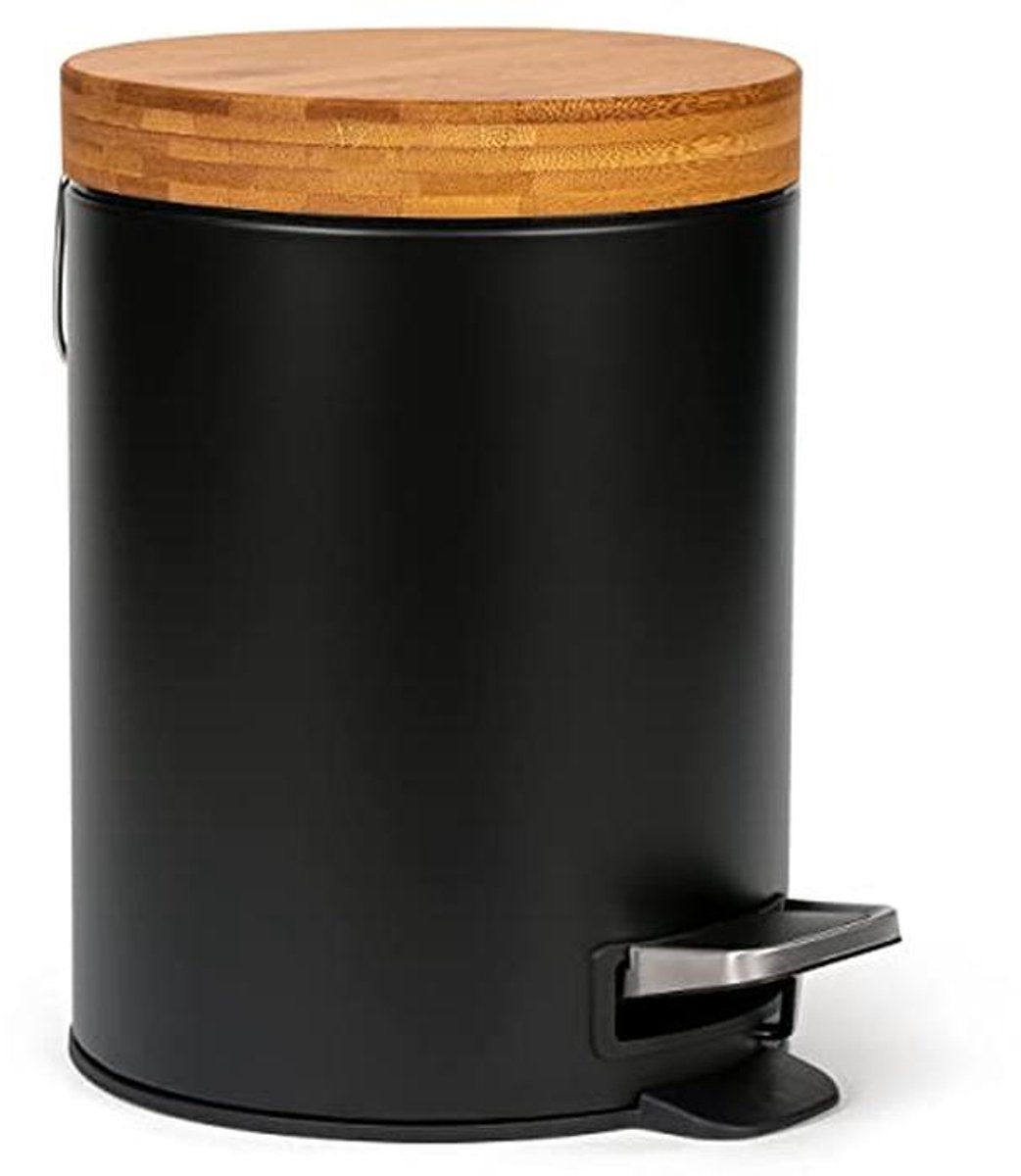 Designer Badkameremmer 5 Liter - Bamboe - Zacht-sluitend - Zwart