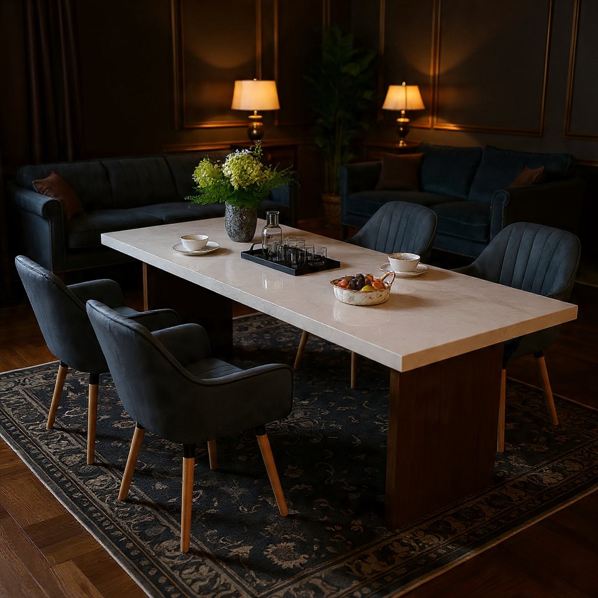 Luxe Draaibare Eetkamerstoelen Set van - Grijs - Novihome