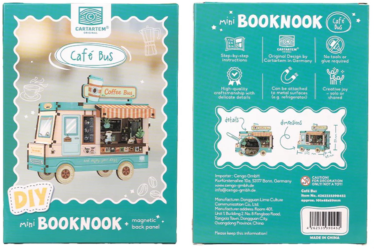 Cartartem Miniature 3D DIY Kit - Café Bus - Mini 3D puzzel van hout voor volwassenen