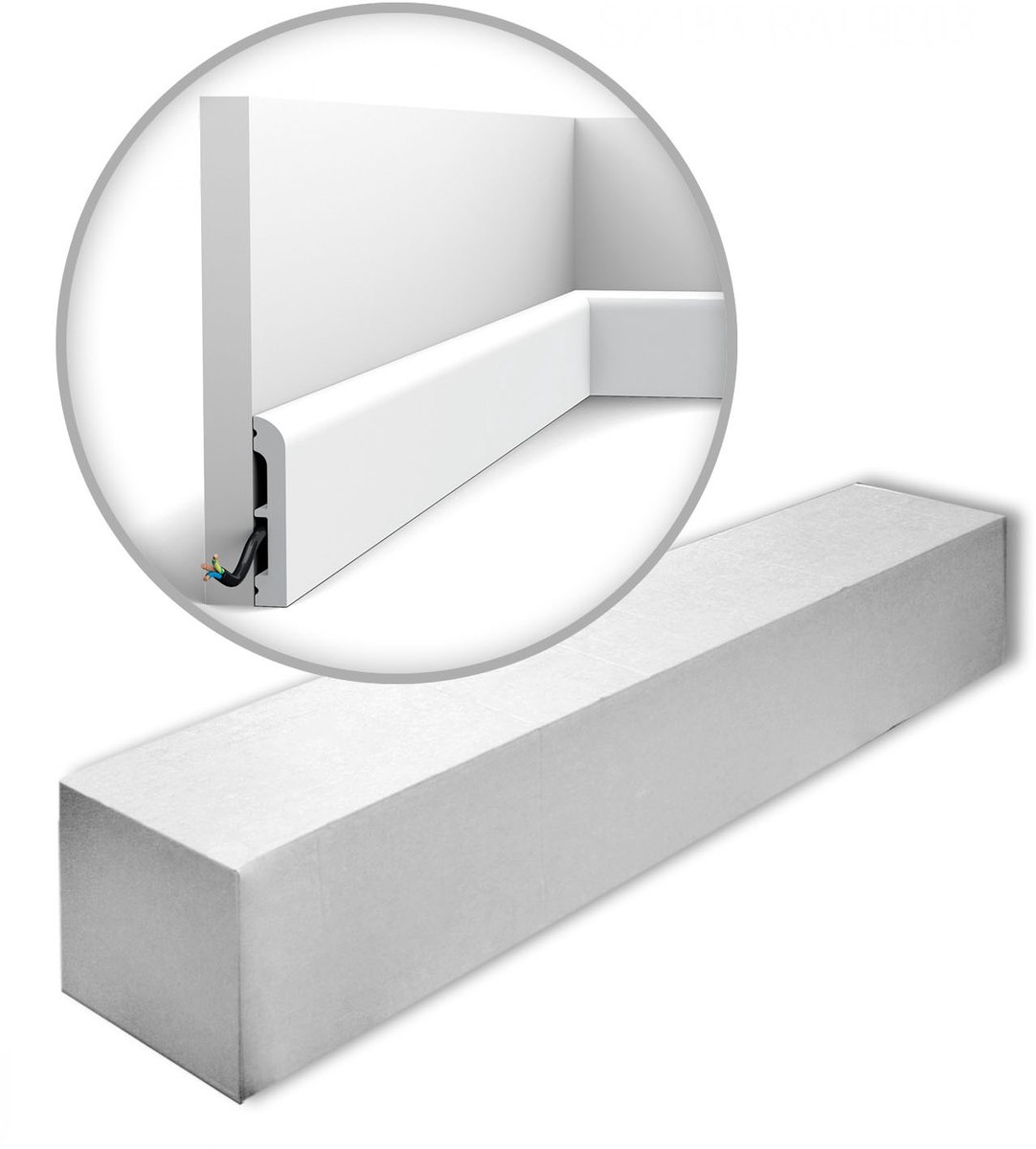 Orac Decor SX183-RAL9003-box AXXENT CASCADE 1 doos 34 stukken Plint 68 m