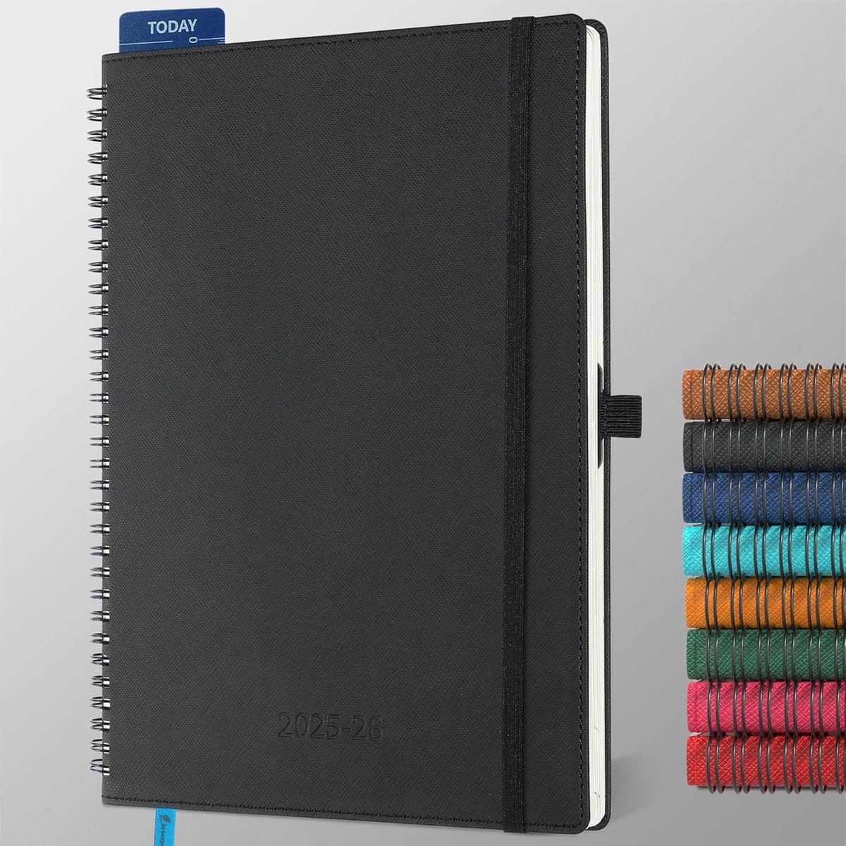 Weekplanner 2025-2026 A4 - 18-maanden boekkalender met zachte cover en penhouder