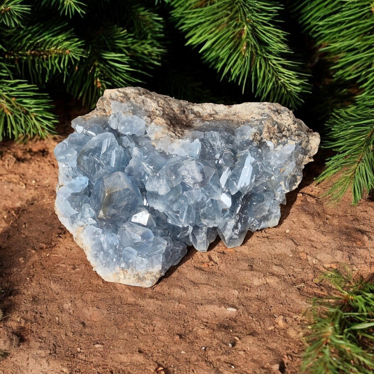 Decoratief edelsteen Celestien (Coelestien) cluster