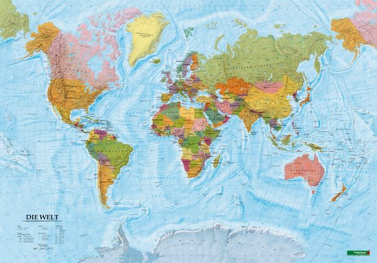 Die Welt deutsch Poster 1 : 40.000.000. Plano in Rolle - cover
