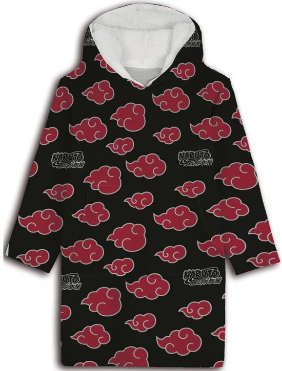 Naruto Hoodie Fleece deken, Black Cloud - Kind - One Size