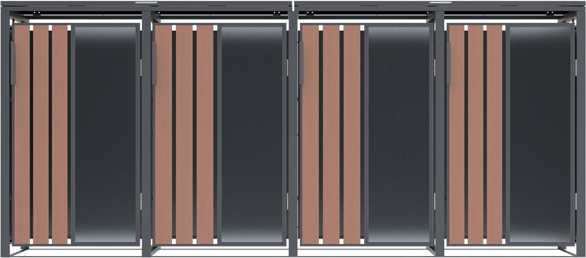 Westmann Status-4 Metalen Containerombouw voor 4 kliko's - Houtlook