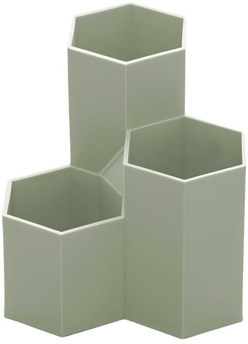 Bureau opbergdoos - kunststof - afmetingen: 11,2 x 11,2 x 11,2 cm