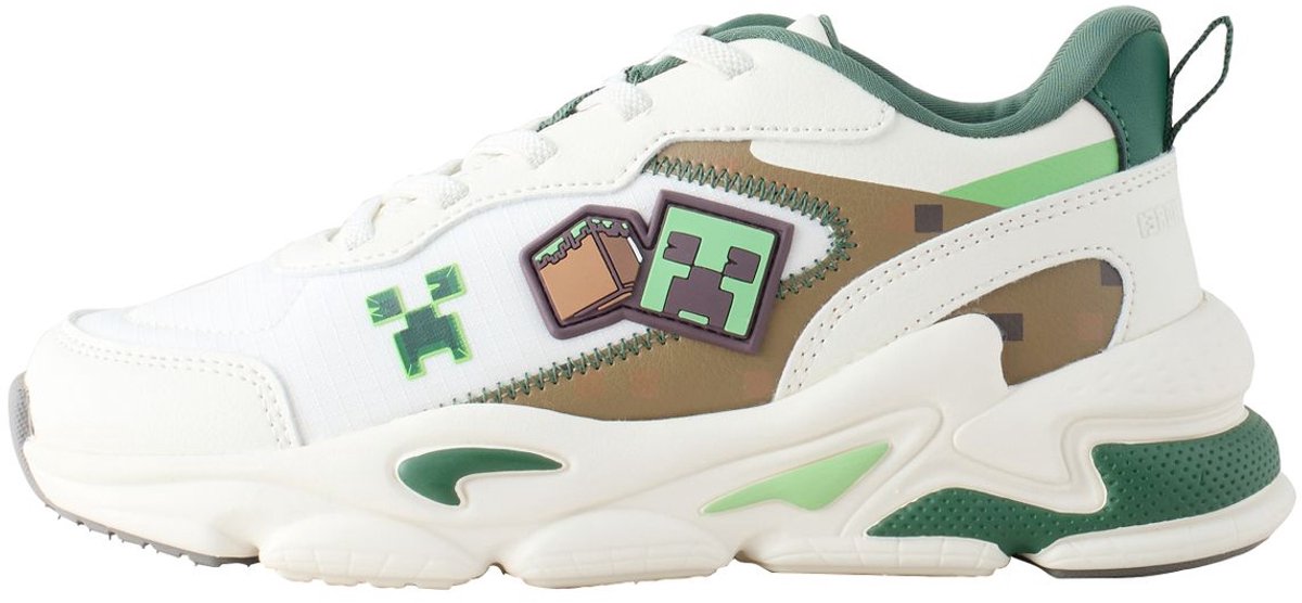 Next - Jongens - Minecraft sneakers met elastische veters - Wit