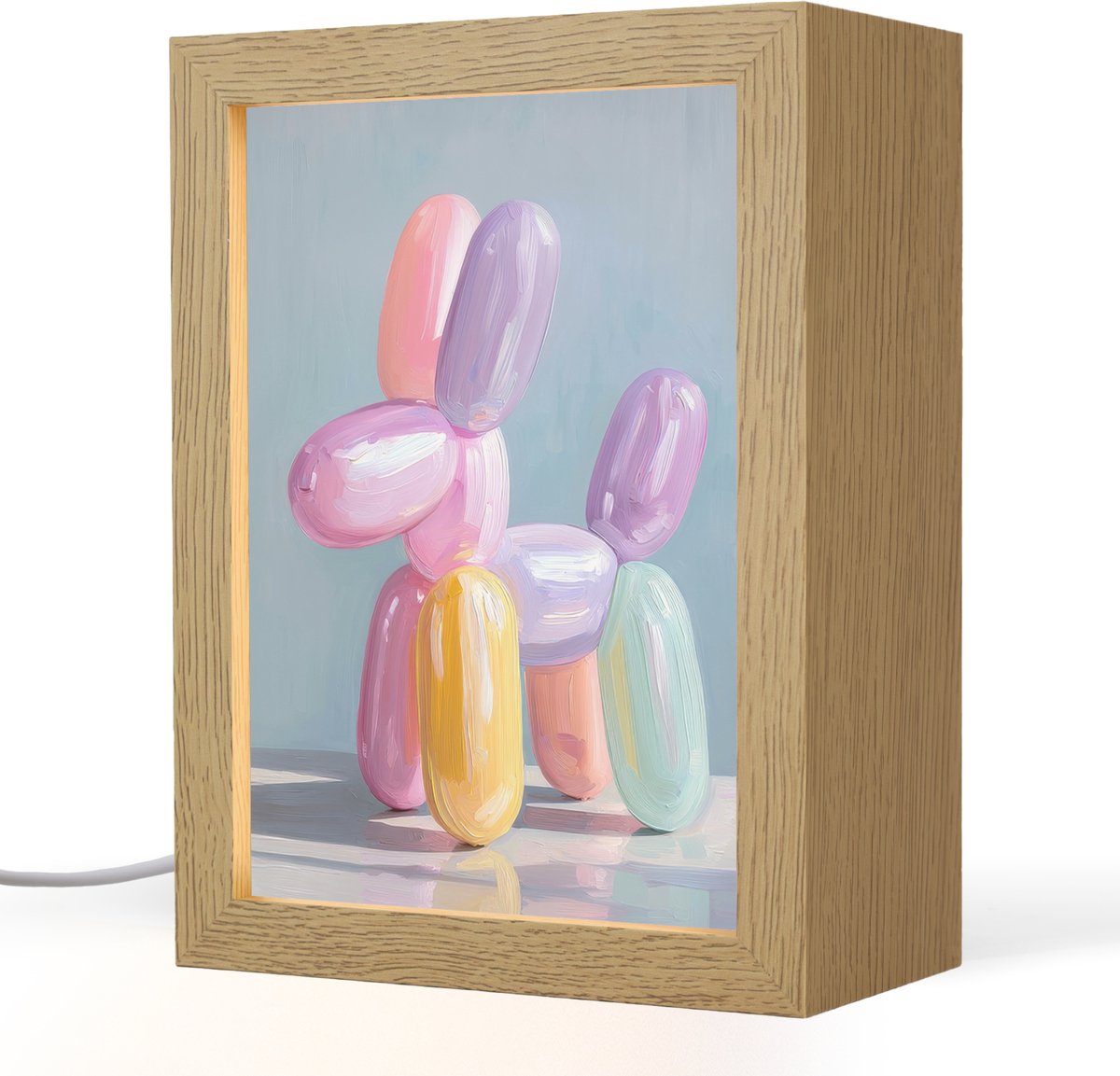 Tafellamp 15x20 cm - LED lamp - Dier - Ballon - Pasteltinten - Glanzend - Decoratieve tafellampen - Dimbaar - Tafellampje slaapkamer - Woonkamer binnen
