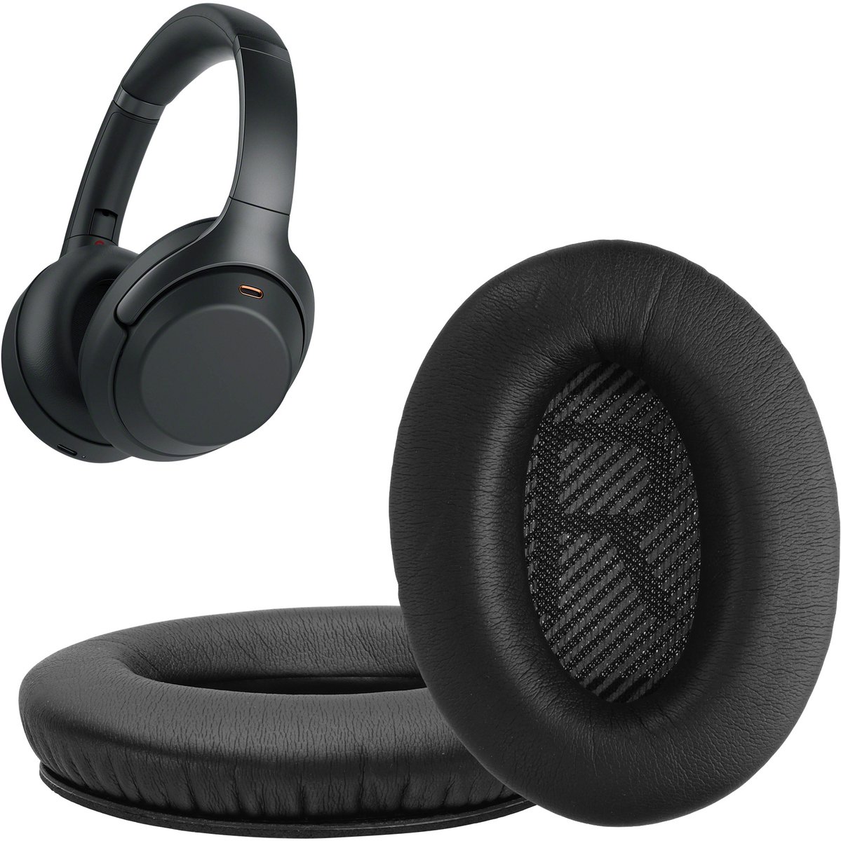kwmobile 2x oorkussens geschikt voor Bose Quietcomfort - Earpads voor koptelefoon in zwart