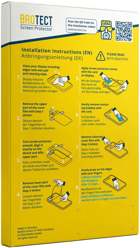BROTECT - Protection d'écran pour Samsung Galaxy Z Fold 3 5G (Écran intérieur) - Film de protection mat couverture complète (2 pièces)