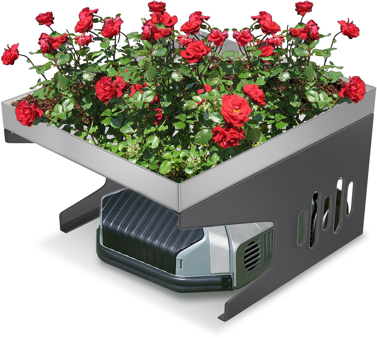 ACXIN Robotmaaier Garage – Metaal & RVS UV‑ & Stofdichte Bescherming – 70x60x42,5 cm