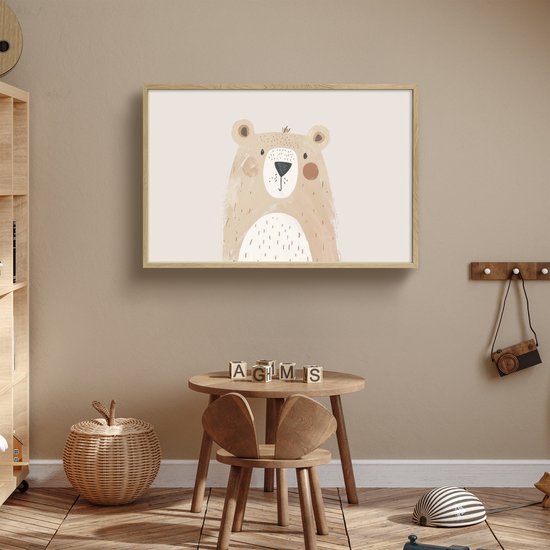 Nachtlampje 100x70 cm - Kinder lamp - Beer - Dier - Wilde dieren - Tafellamp kinderkamer draadloos - Slaapkamer lampje - Bedlamp kinderen - Kinderlampje - Wandlamp babykamer - Nachtlampjes van Merkloos — afbeelding 3