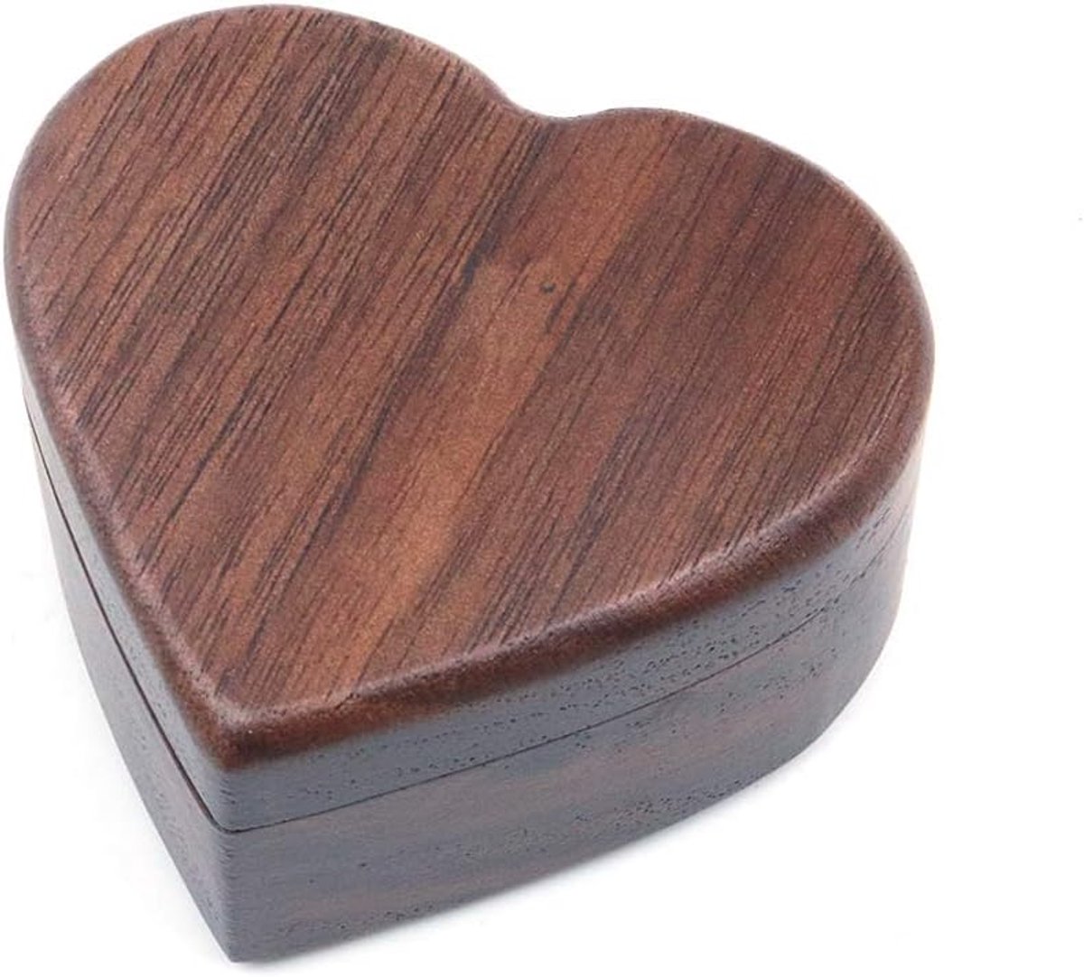Houten Ring Doosje - Bruiloft Doosje - Huwelijksaanzoek - Massief Hout - 5.5 x 6 x 1.2 cm - Walnoot
