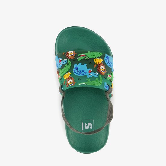 Tongs de bain vertes pour garçons avec animaux de la jungle - Taille 25