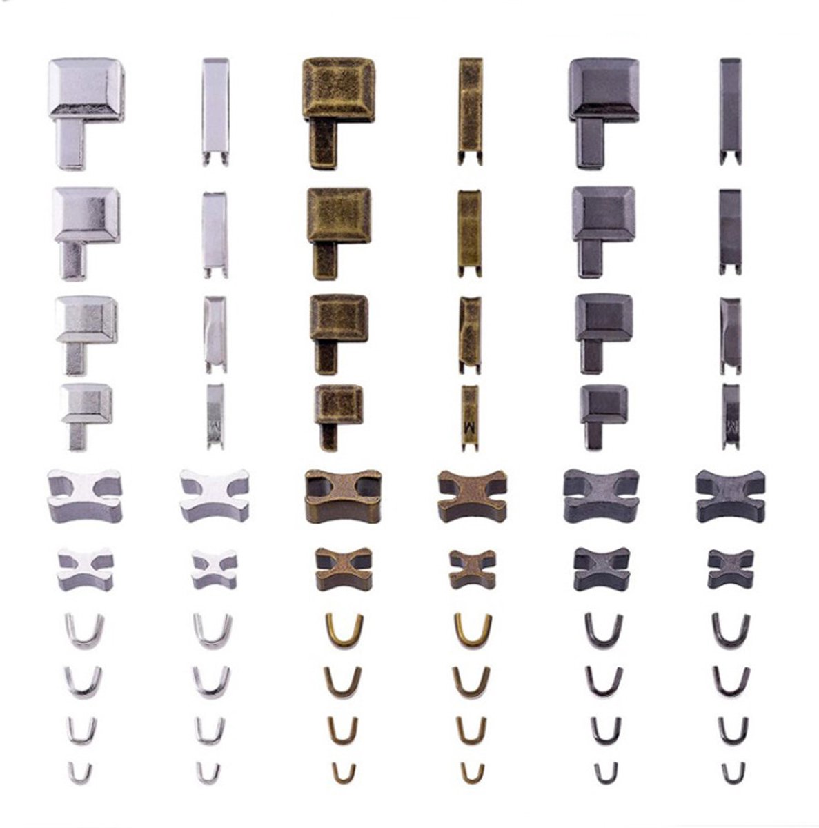 60-delige rits reparatieset, vervanging van metalen ritssluitingen (maat 3, 5, 8, 10)