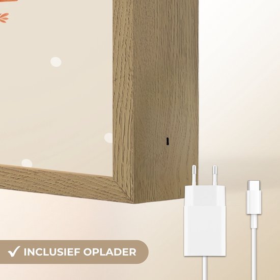 Nachtlampje 30x40 cm - Kinder lamp - Vlinder - Minimalistisch - Pastel - Stippen - Tafellamp kinderkamer draadloos - Slaapkamer lampje - Bedlamp kinderen - Kinderlampje - Wandlamp babykamer - Nachtlampjes van Merkloos — afbeelding 5