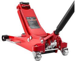 VEVOR Hydraulische Krik, 3 Ton Hefvermogen, Platte Aluminium Krik met Dubbele Zuiger Snelhefpomp, Autokrik voor Sportwagens, Suv's en Pick-Ups, Hefbereik 85-515 mm, Rood