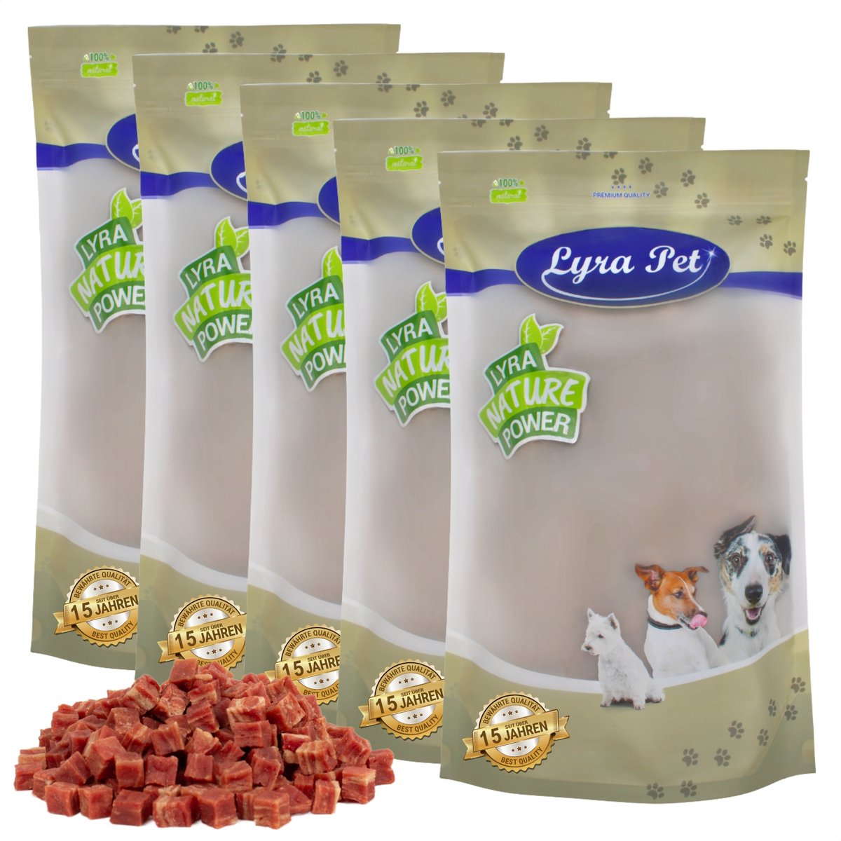 5 kg Lyra Pet® in blokjes gesneden eendenvlees met vis