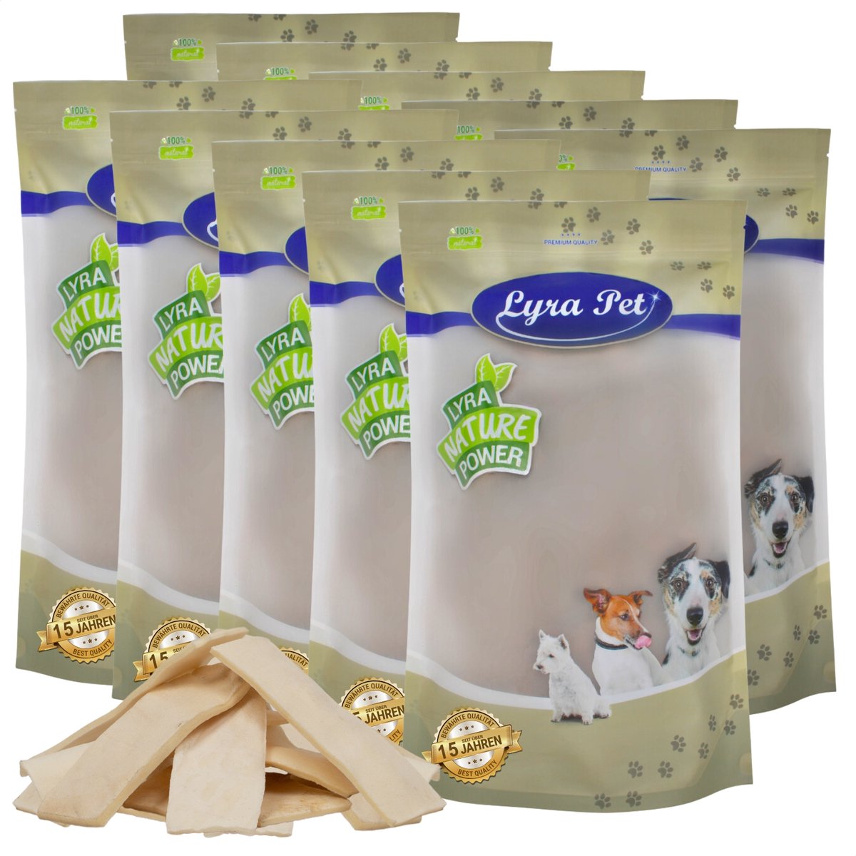 1 kg Lyra Pet® kauwchips van buffelhuid