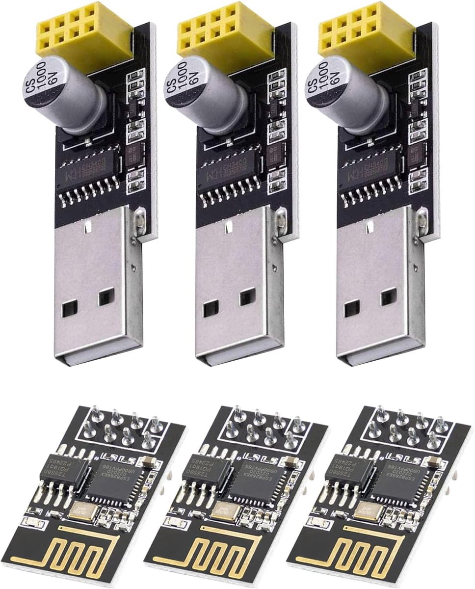 WiFi Module - Draadloze Adapter - Projecten Maken - Inclusief USB Adapter - 24 x 17 x 11 mm - zwart