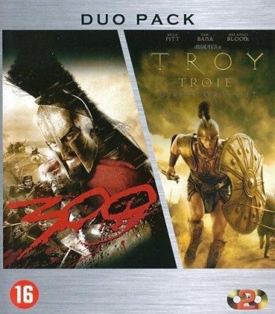 Blu-ray Duo Pack: '300' met Gerard Butler en 'Troy' met Brad Pitt. Beide films over epische veldslagen.