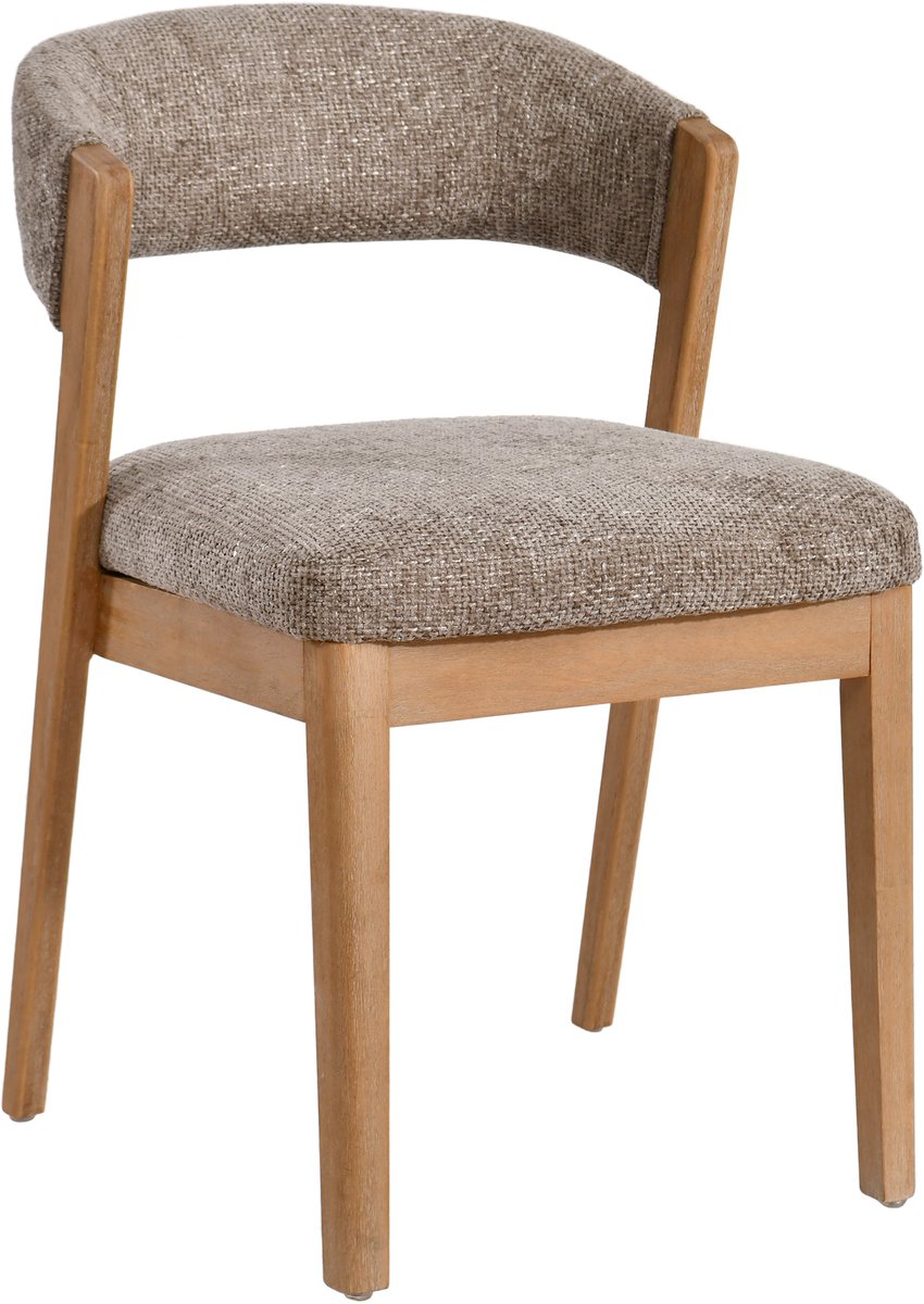 PTMD Kael Cream Dining chair Legacy 15 Mink Rubber Wood - set van 2 Taupe