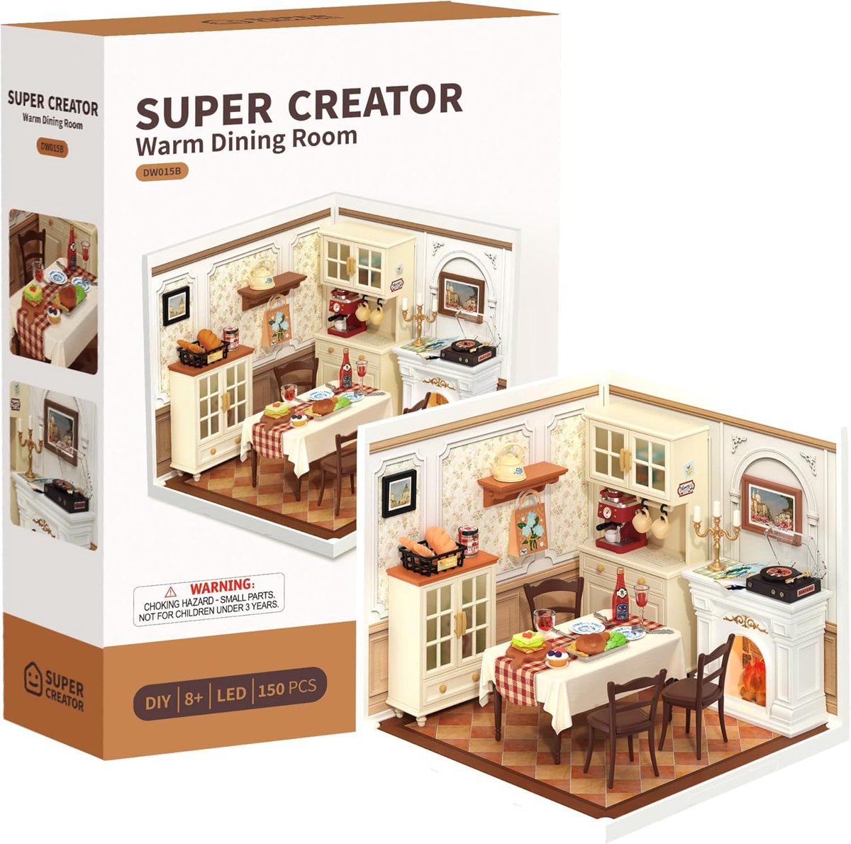 Robotime Rolife DIY Super Store Warm Dining Room - DW015B - Miniatuur - Poppenhuis - Bouwpakket - DIY