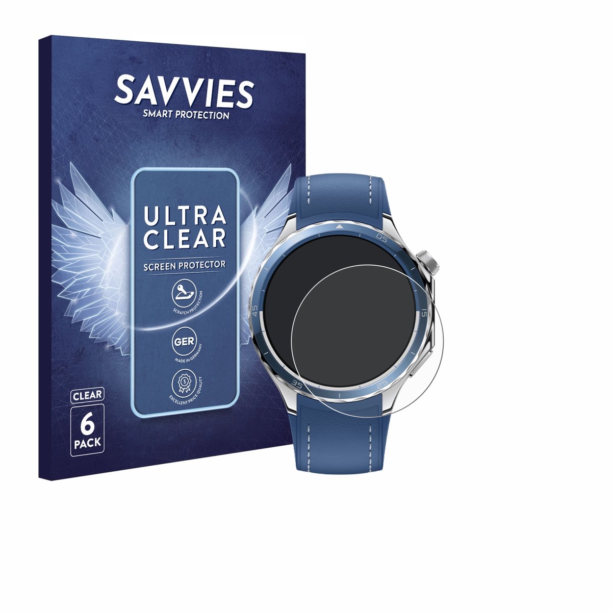 Savvies - Screenprotector voor Oppo Watch X2 - Folie Beschermfolie transparant 6 Stuks